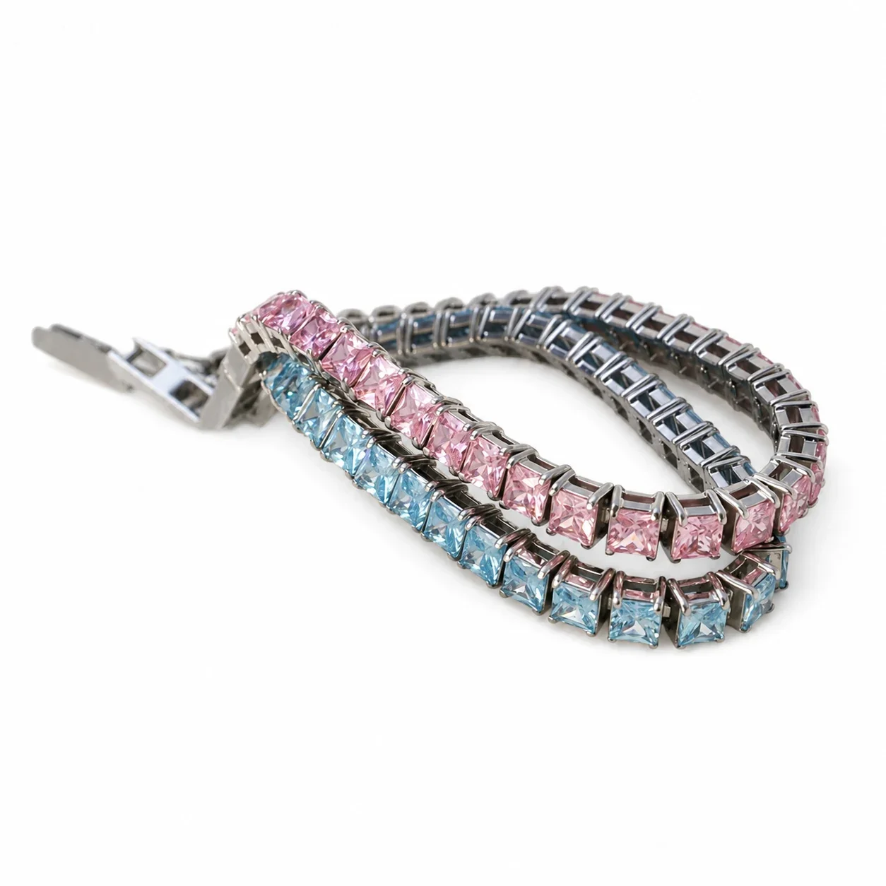 Prismatic 316 Stainless Steel Princess-Cut Tennis Bracelet