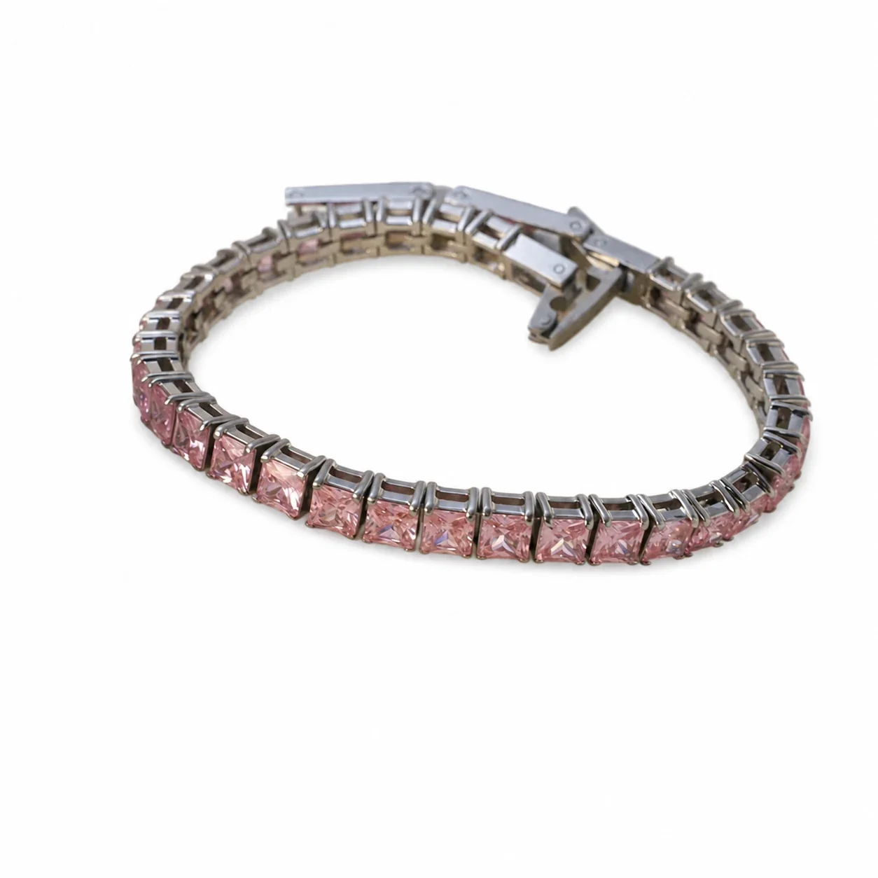 Prismatic 316 Stainless Steel Princess-Cut Tennis Bracelet