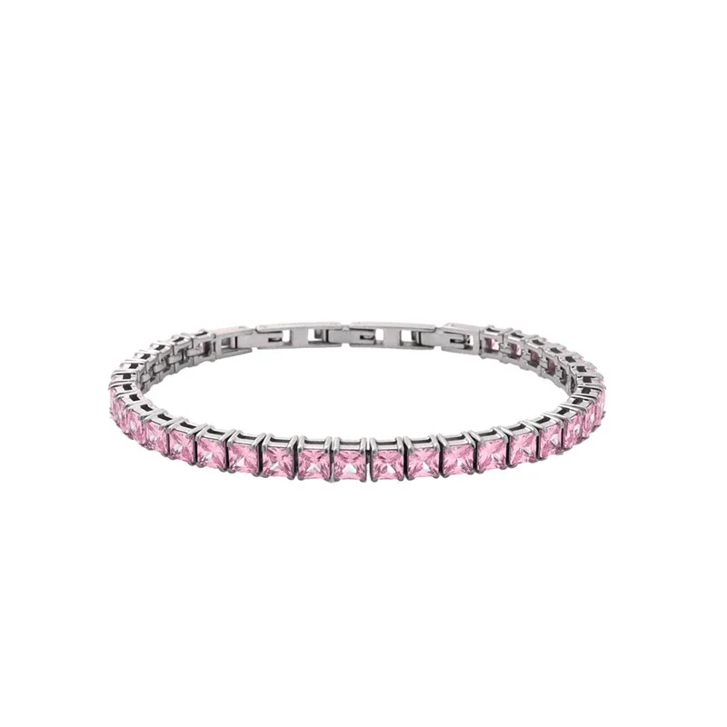 Prismatic 316 Stainless Steel Princess-Cut Tennis Bracelet