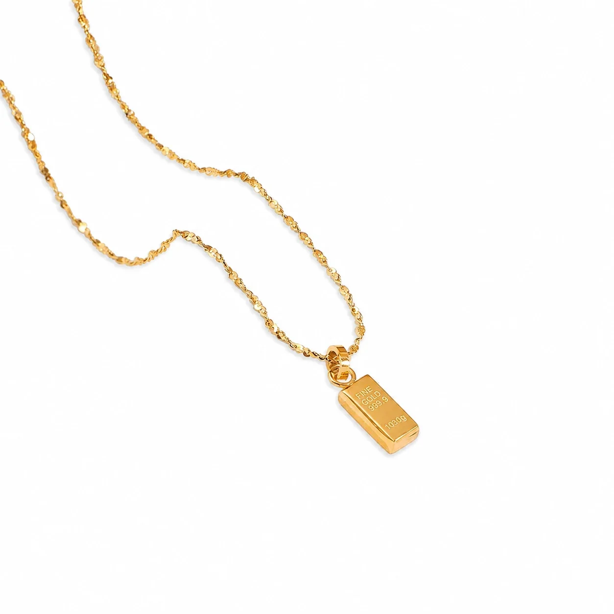 Petite Gold-Plated Stainless Steel Bar Pendant Necklace