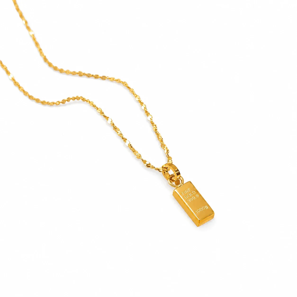 Petite Gold-Plated Stainless Steel Bar Pendant Necklace