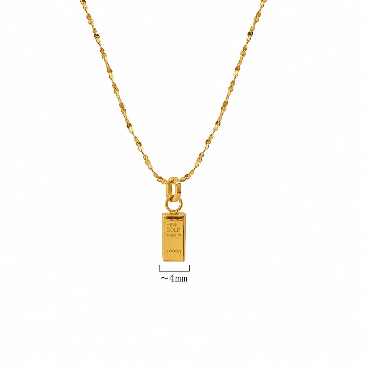 Petite Gold-Plated Stainless Steel Bar Pendant Necklace