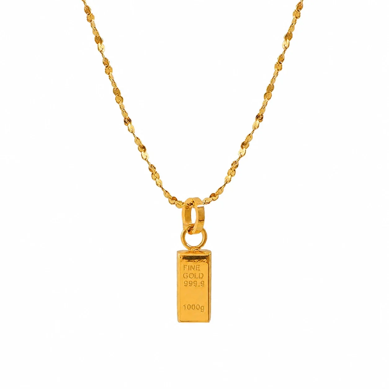 Petite Gold-Plated Stainless Steel Bar Pendant Necklace - Gold