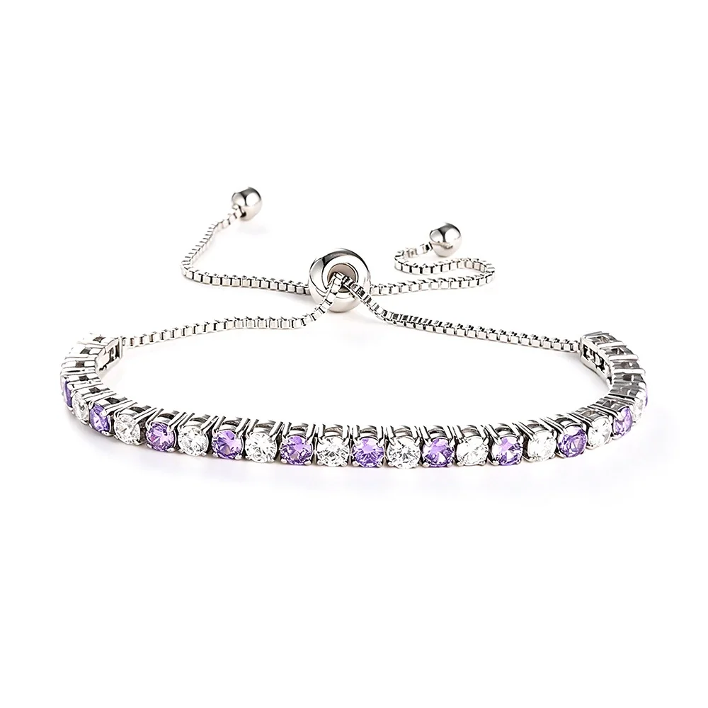Refined 316 Stainless Steel 3mm CZ Tennis Bracelet - Silver Red CZ