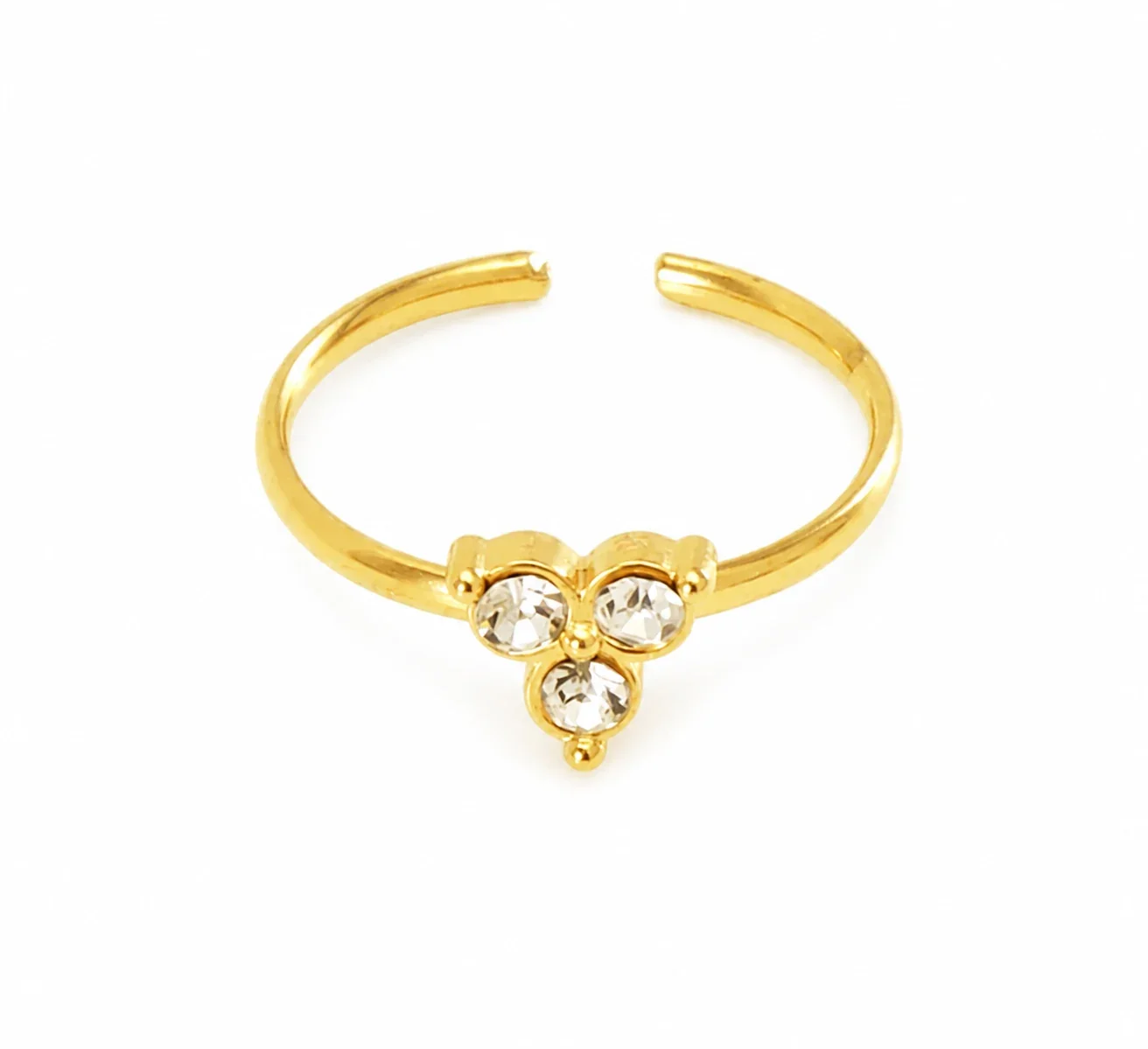Romantic 18K Gold-Plated Open Rose Motif Ring - Gold Rose