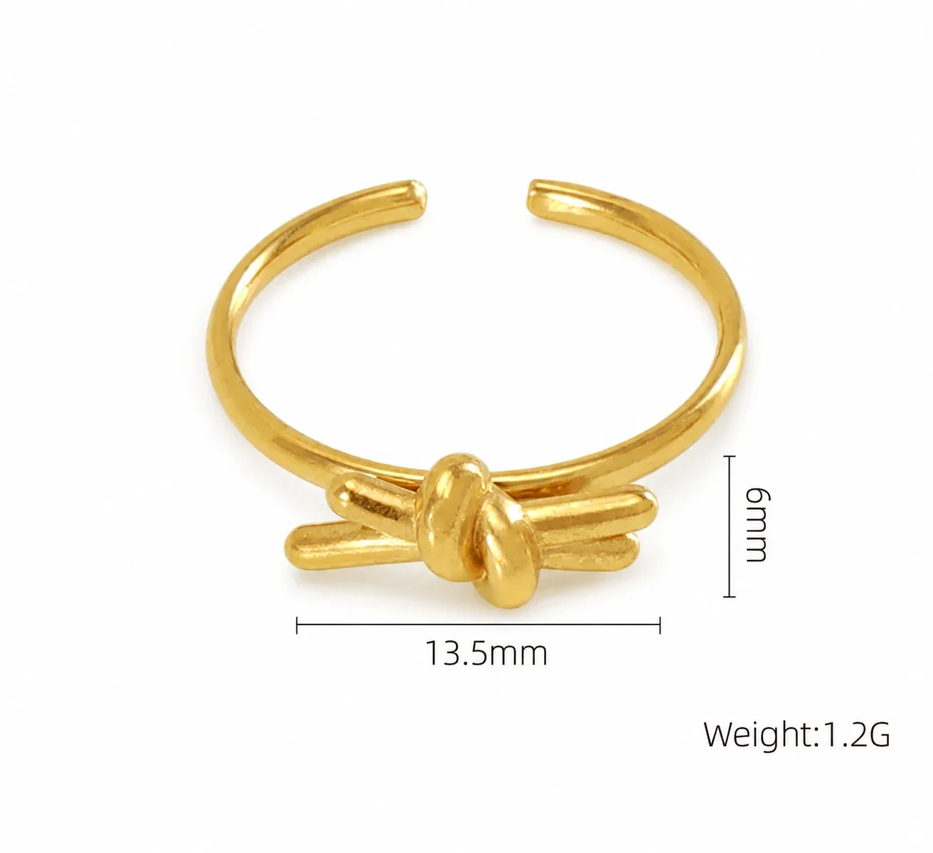 Romantic 18K Gold-Plated Open Rose Motif Ring - Gold Crystal