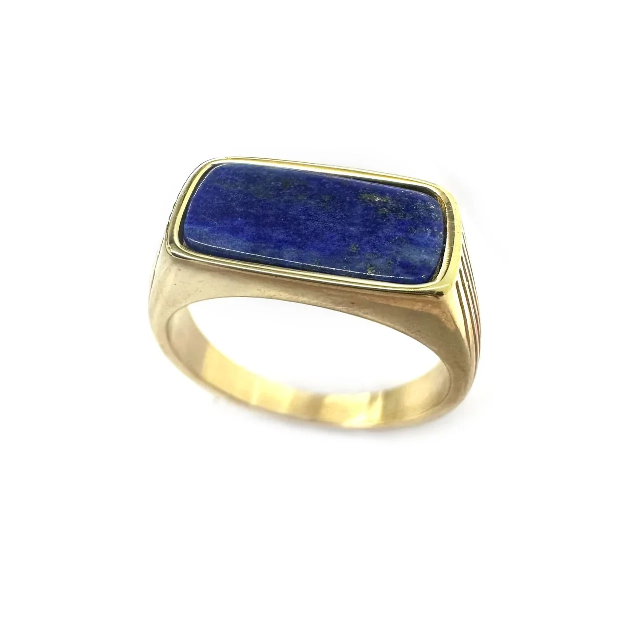 Refined 316 Stainless Steel Bar Stone Signet Ring
