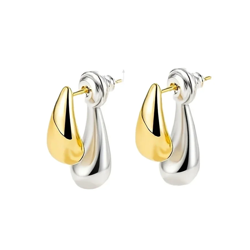 Sculptural 316 Stainless Steel Teardrop Stud Earrings