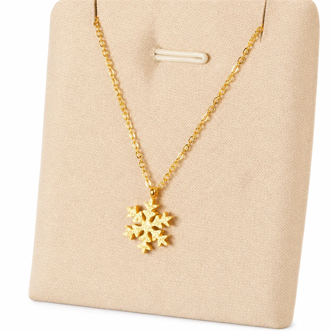 Textured 18K Gold-Plated Snowflake Cable Chain Necklace