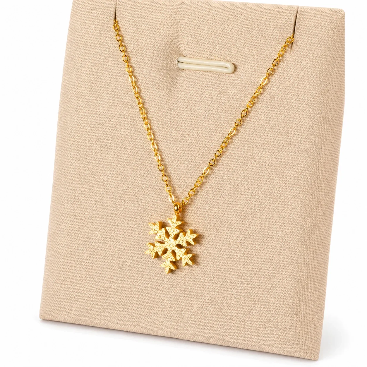 Textured 18K Gold-Plated Snowflake Cable Chain Necklace - Gold