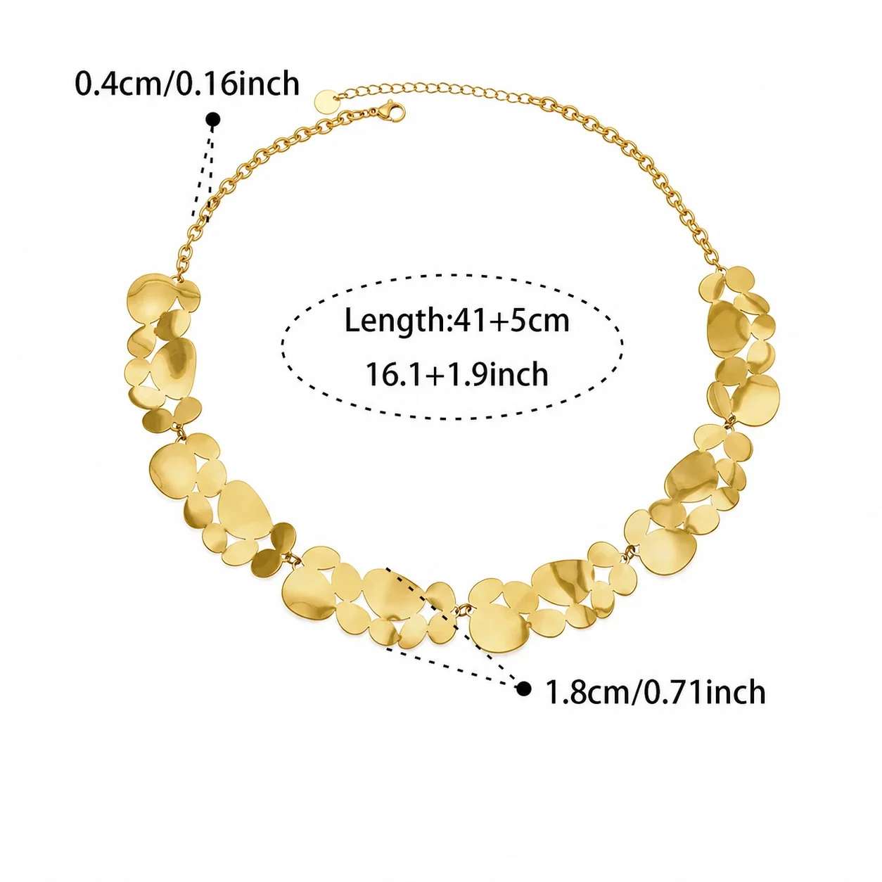 Sculptural 18K Gold-Plated Disc Cluster 316 Necklace - Gold