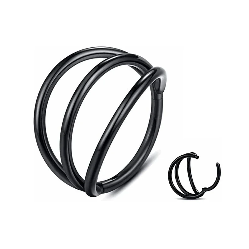 Sleek 316 Stainless Steel Layered Hoop Ear Cuff