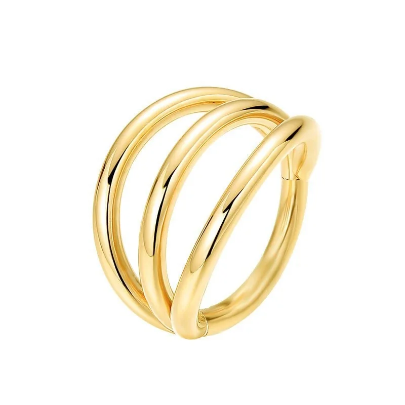 Sleek 316 Stainless Steel Layered Hoop Ear Cuff