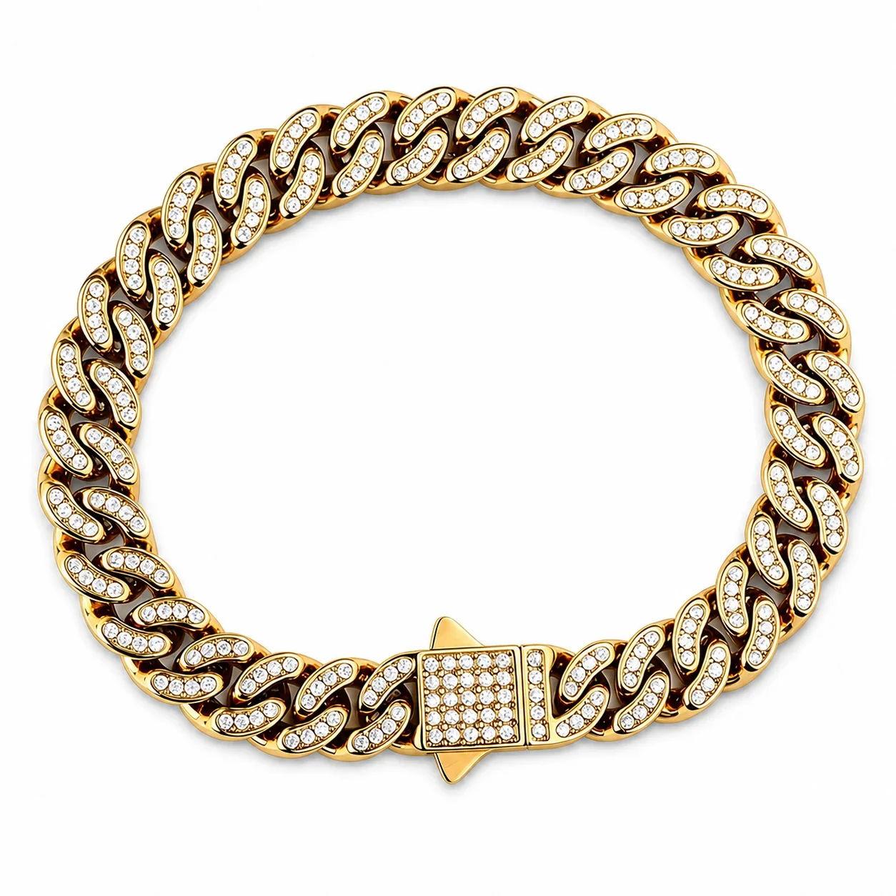 Bold 316 Stainless Steel Pavé Cuban Chain Bracelet