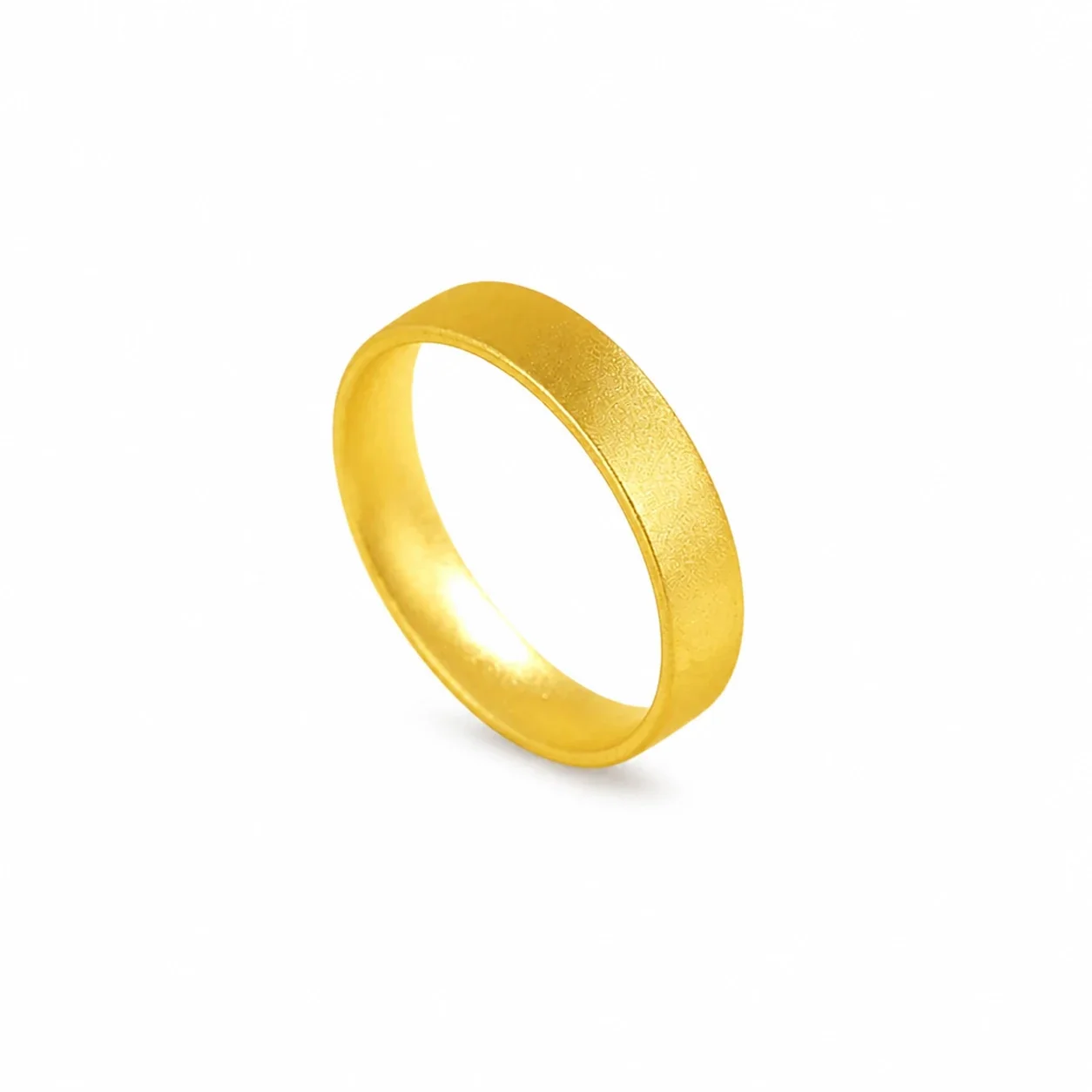 Satin 18K Gold-Plated Stainless Steel Wide Band Ring