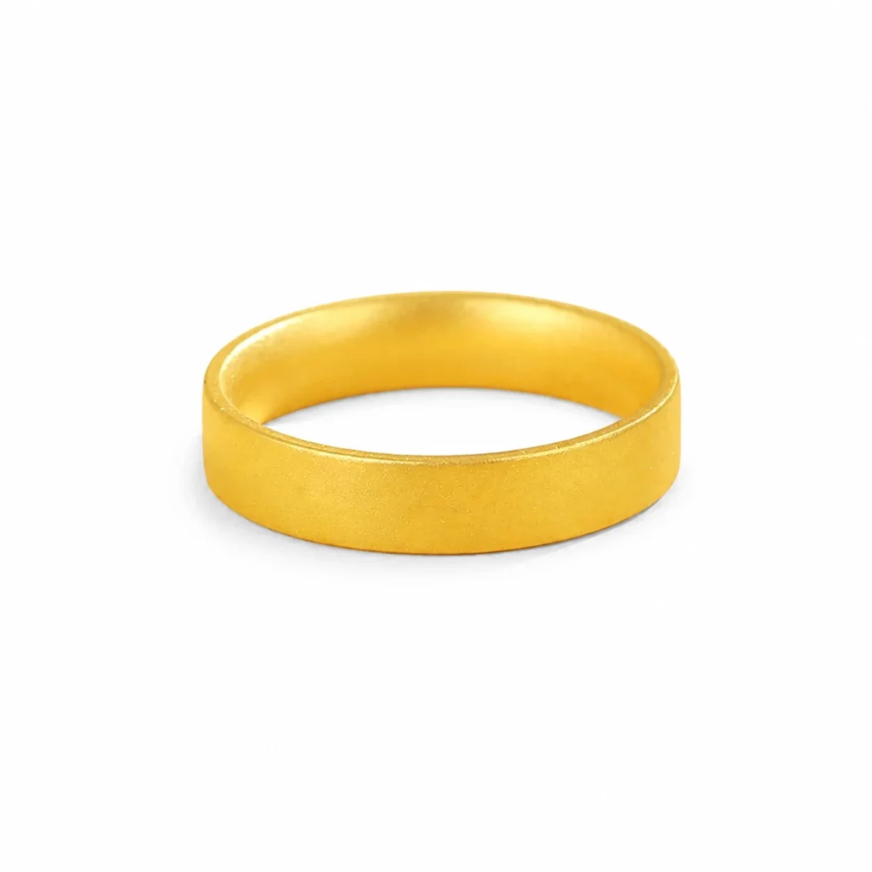 Satin 18K Gold-Plated Stainless Steel Wide Band Ring