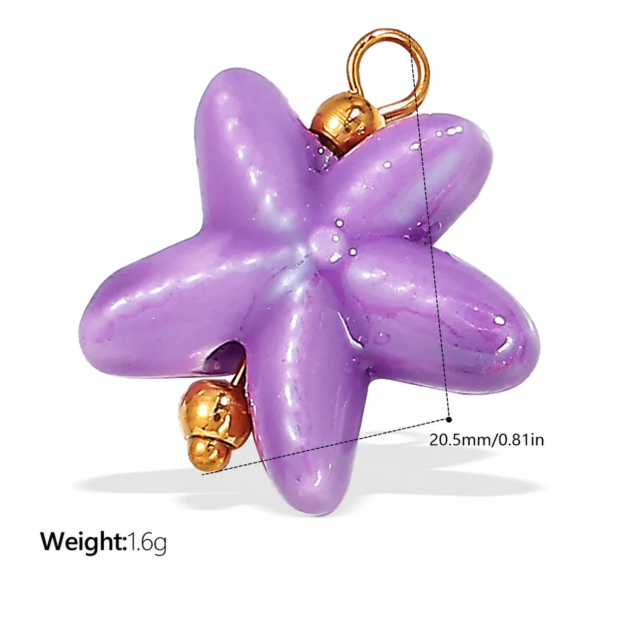 Foto do produto: Pendant Charms, Ceramic Sea Motifs & 18K Gold-Plated Stainless Steel