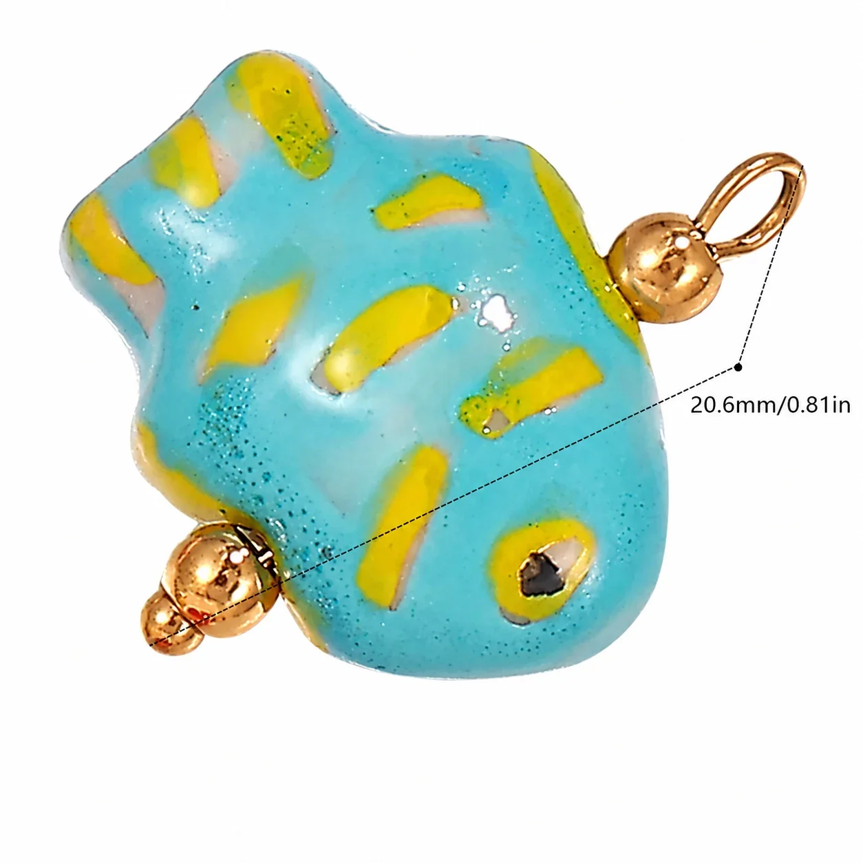 Foto do produto: Pendant Charms, Ceramic Sea Motifs & 18K Gold-Plated Stainless Steel