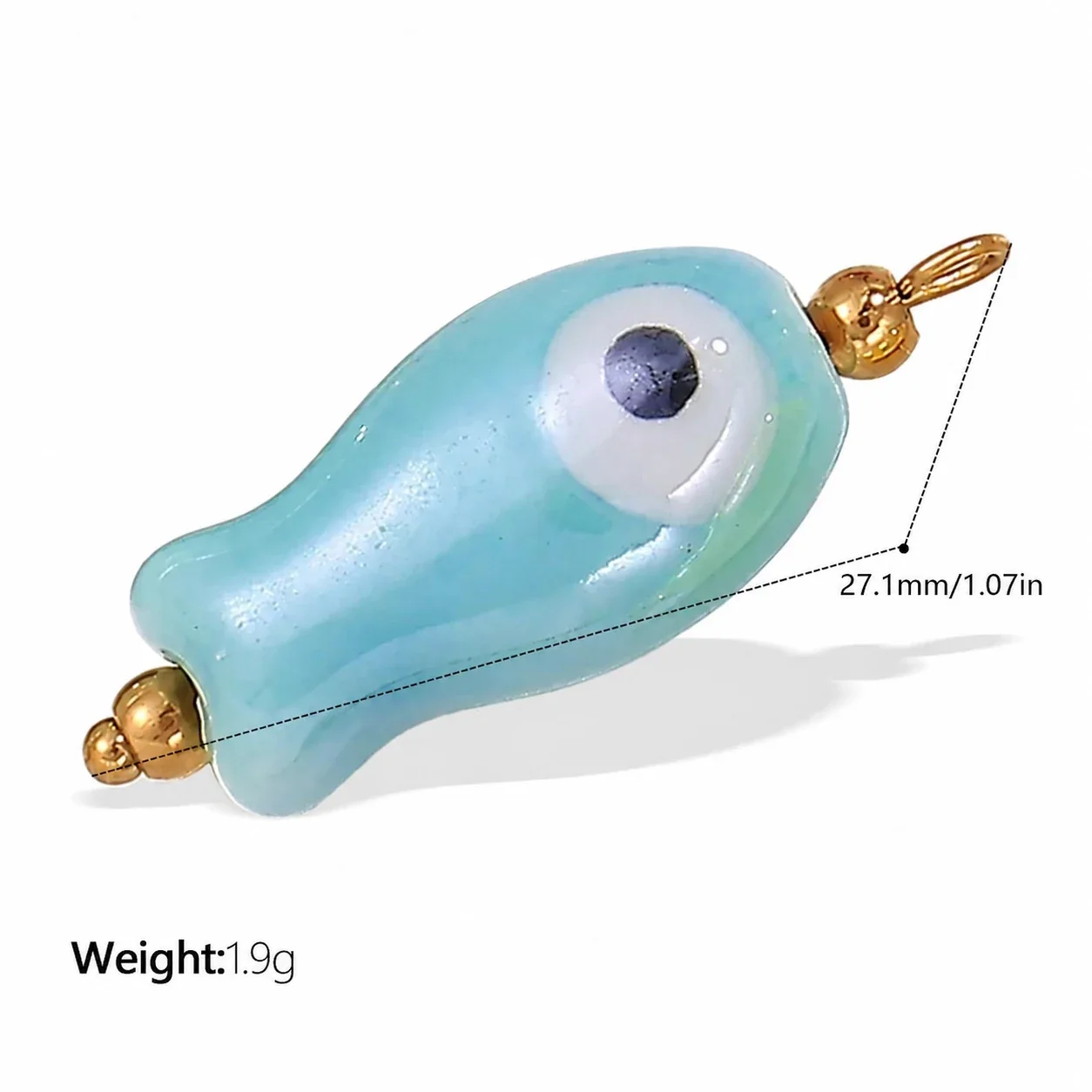 Foto do produto: Pendant Charms, Ceramic Sea Motifs & 18K Gold-Plated Stainless Steel