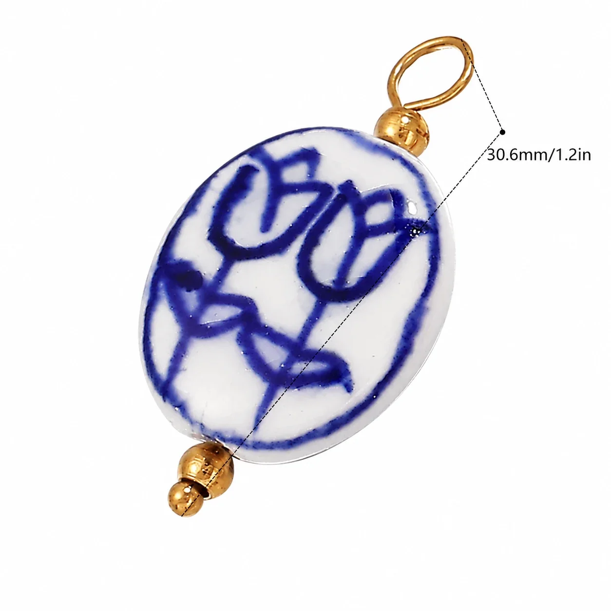 Foto do produto: Pendant Charms, Ceramic Sea Motifs & 18K Gold-Plated Stainless Steel