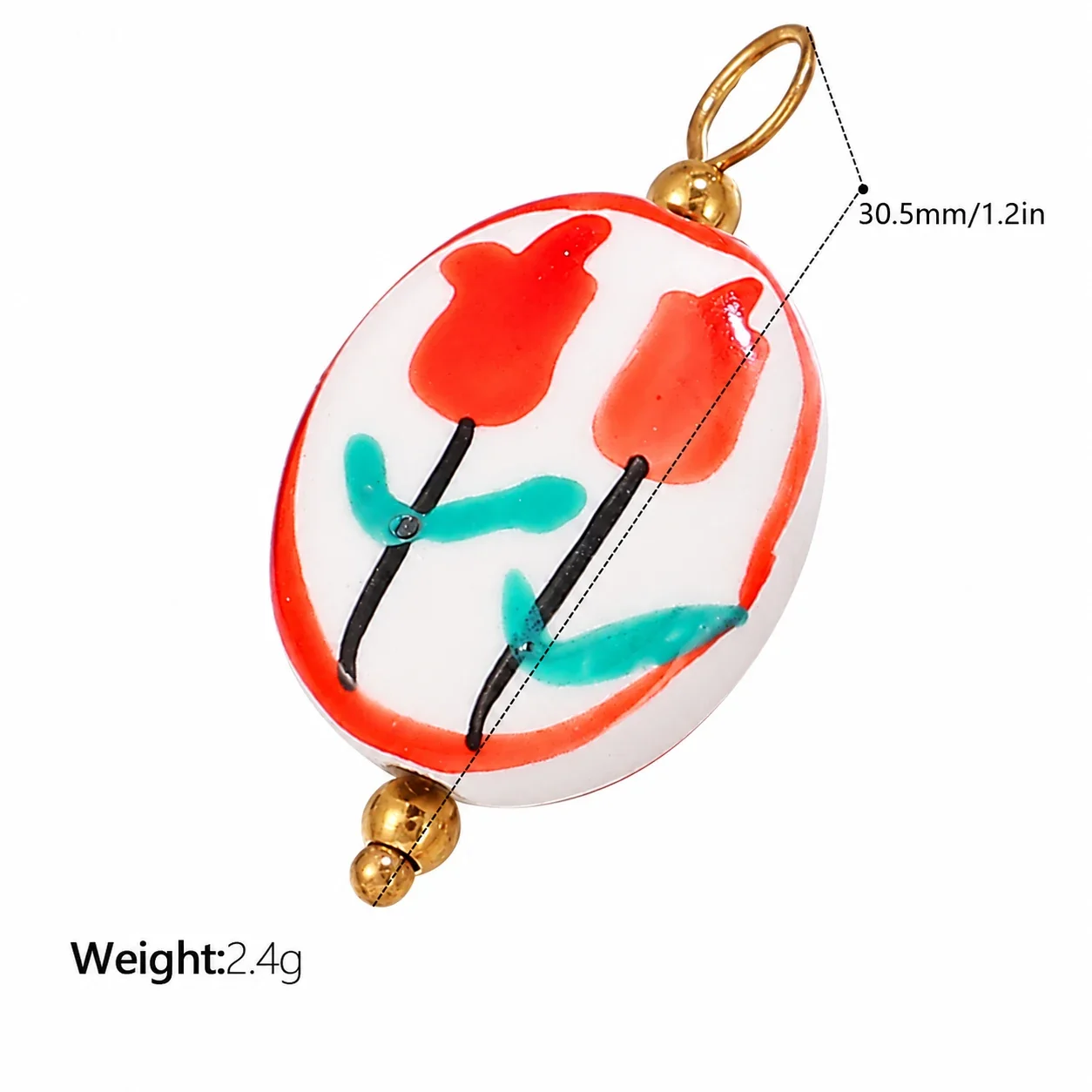 Foto do produto: Pendant Charms, Ceramic Sea Motifs & 18K Gold-Plated Stainless Steel