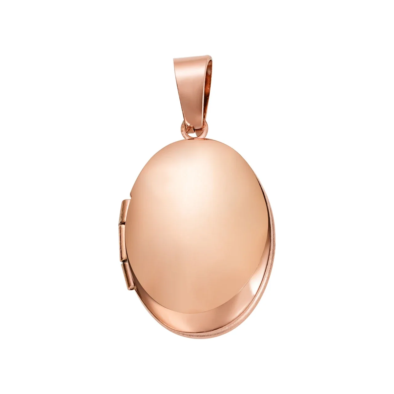 Engraved 316 Stainless Steel Oval Locket Necklace - Rose Gold F Large . x mm