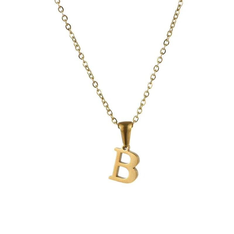 Polished 18K Gold-Plated Initial Oval-Link Pendant Necklace