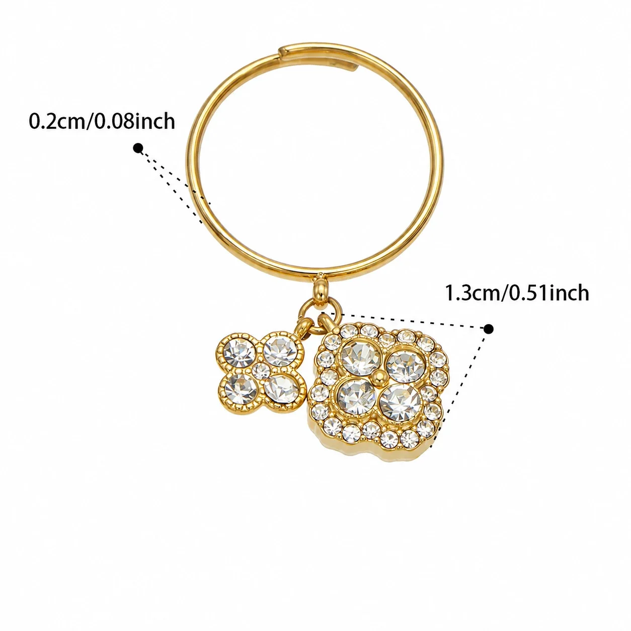 Ornate 18K Gold-Plated Clover & Pavé CZ Jewelry Set - Gold Clear CZ