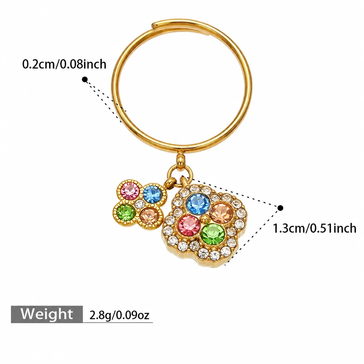 Ornate 18K Gold-Plated Clover & Pavé CZ Jewelry Set - Gold Multicolor CZ