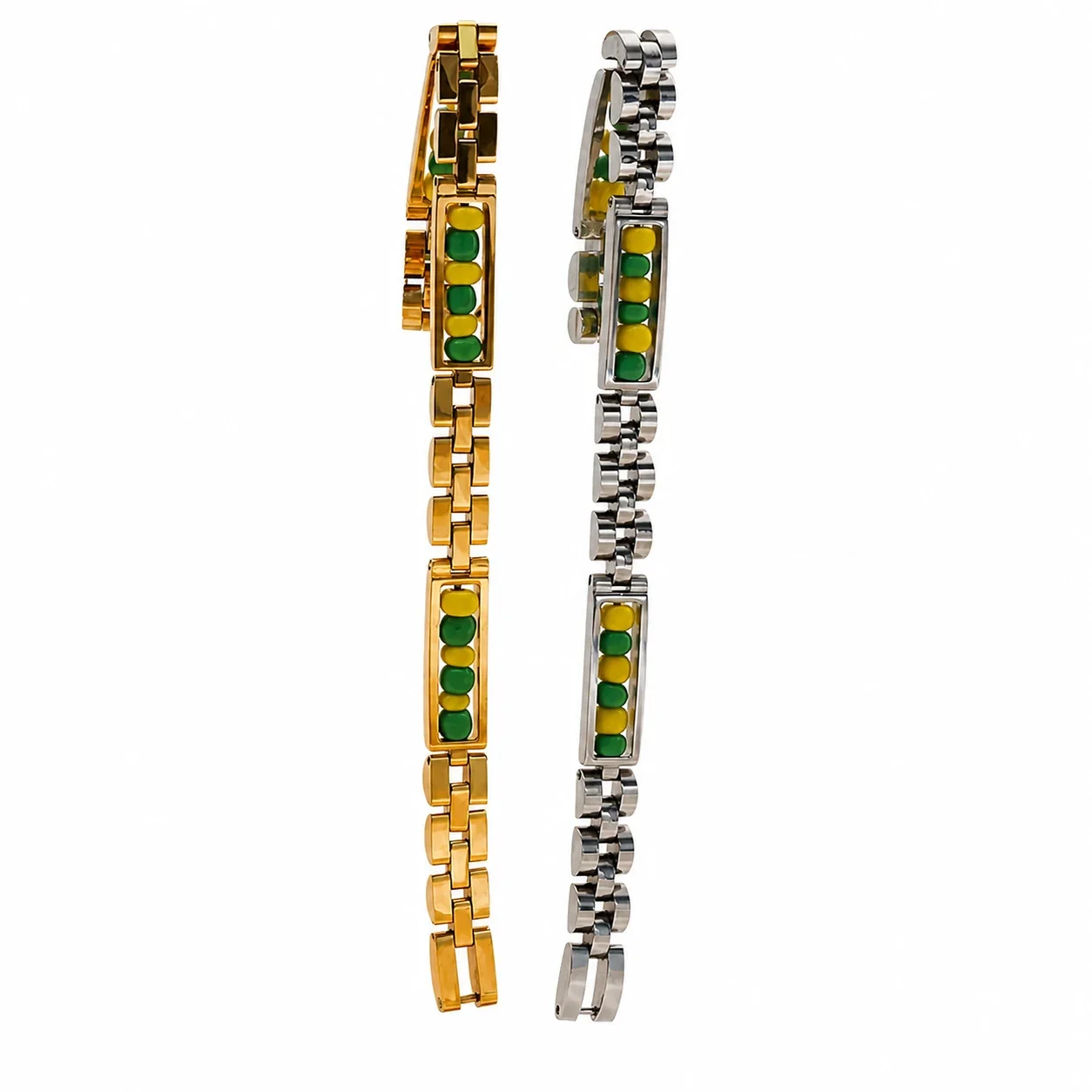 Beaded Bar 18K Gold-Plated 316 Stainless Steel Bracelet