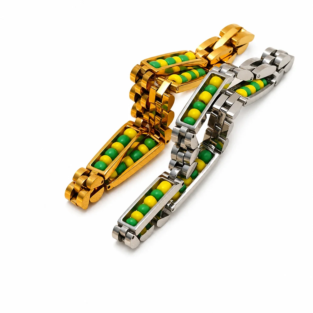 Beaded Bar 18K Gold-Plated 316 Stainless Steel Bracelet
