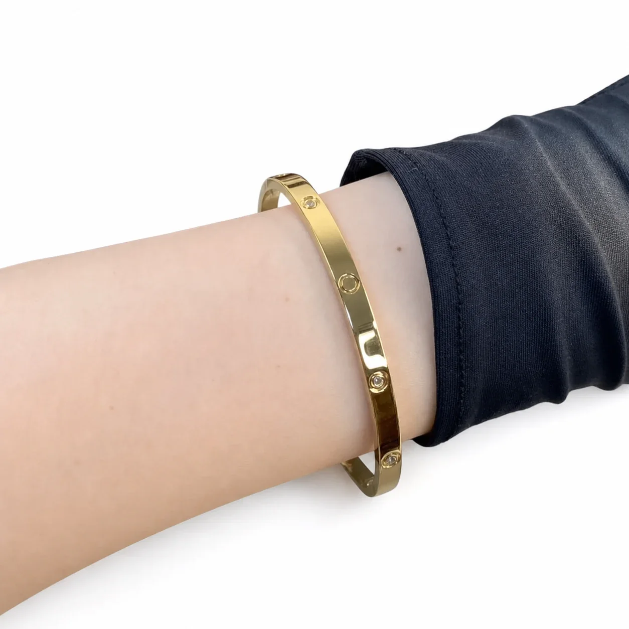 Polished 316 Stainless Steel Screw Bangle Bracelet