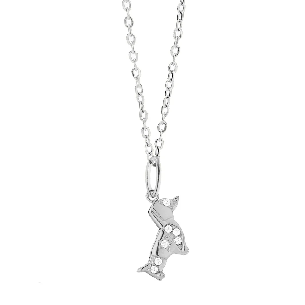 Playful 316 Stainless Steel Pavé CZ Charm Necklace