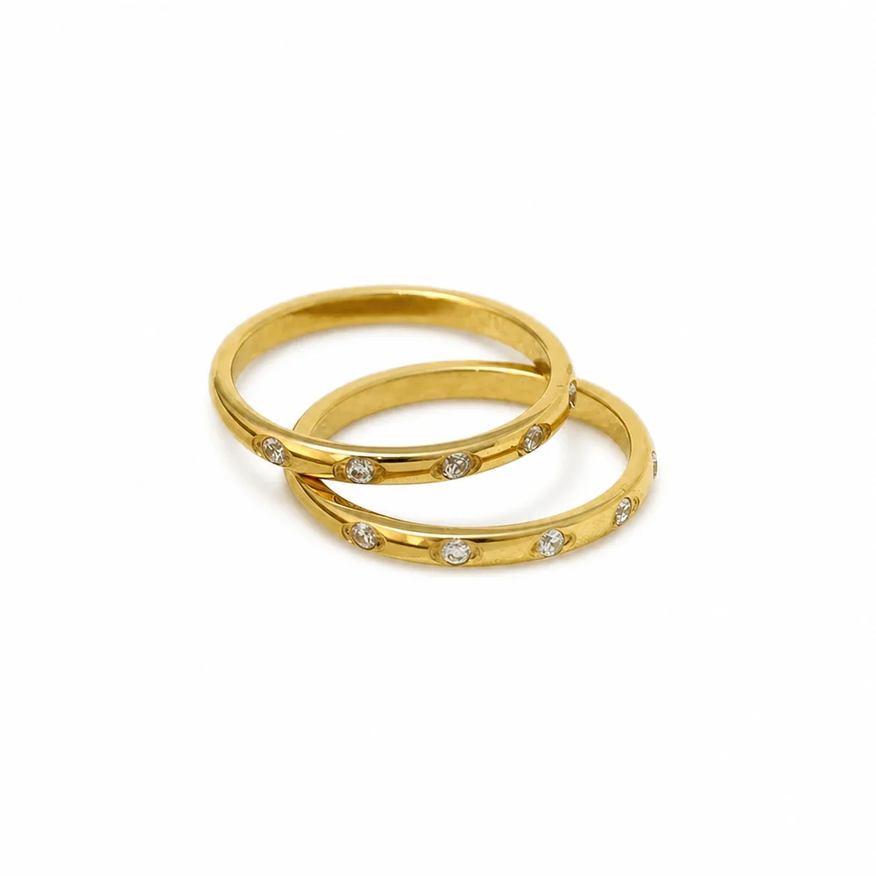 Refined Gold-Plated Five-Stone Band Ring
