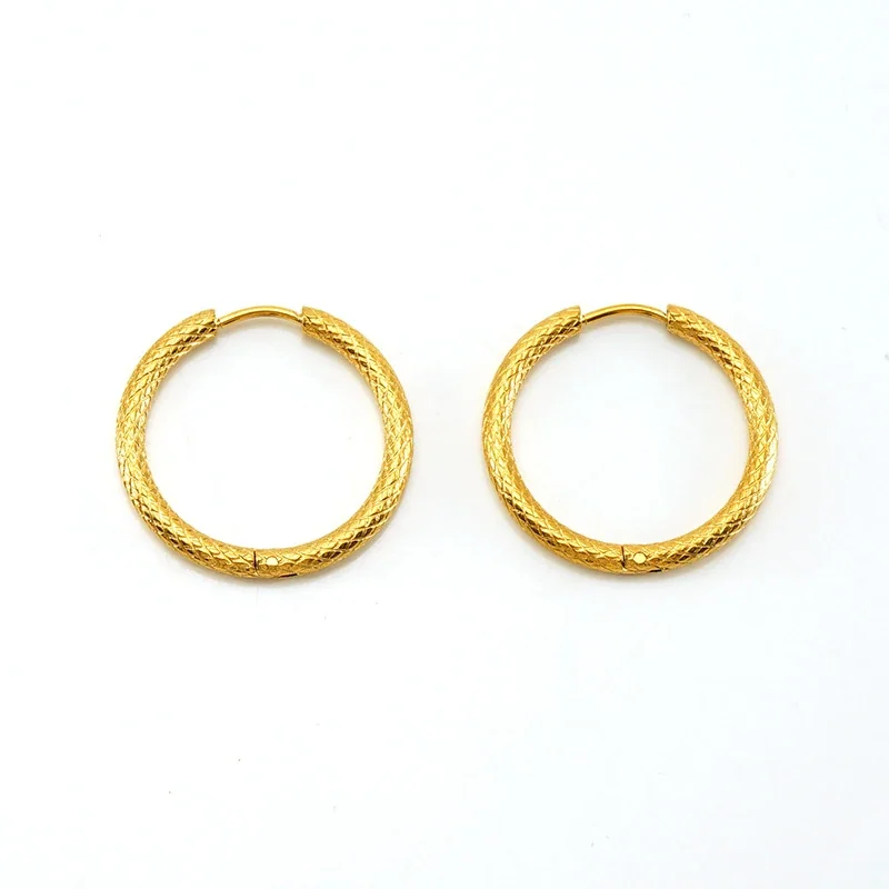 Sculptural Stainless Steel Faceted Oval Hoop Earrings