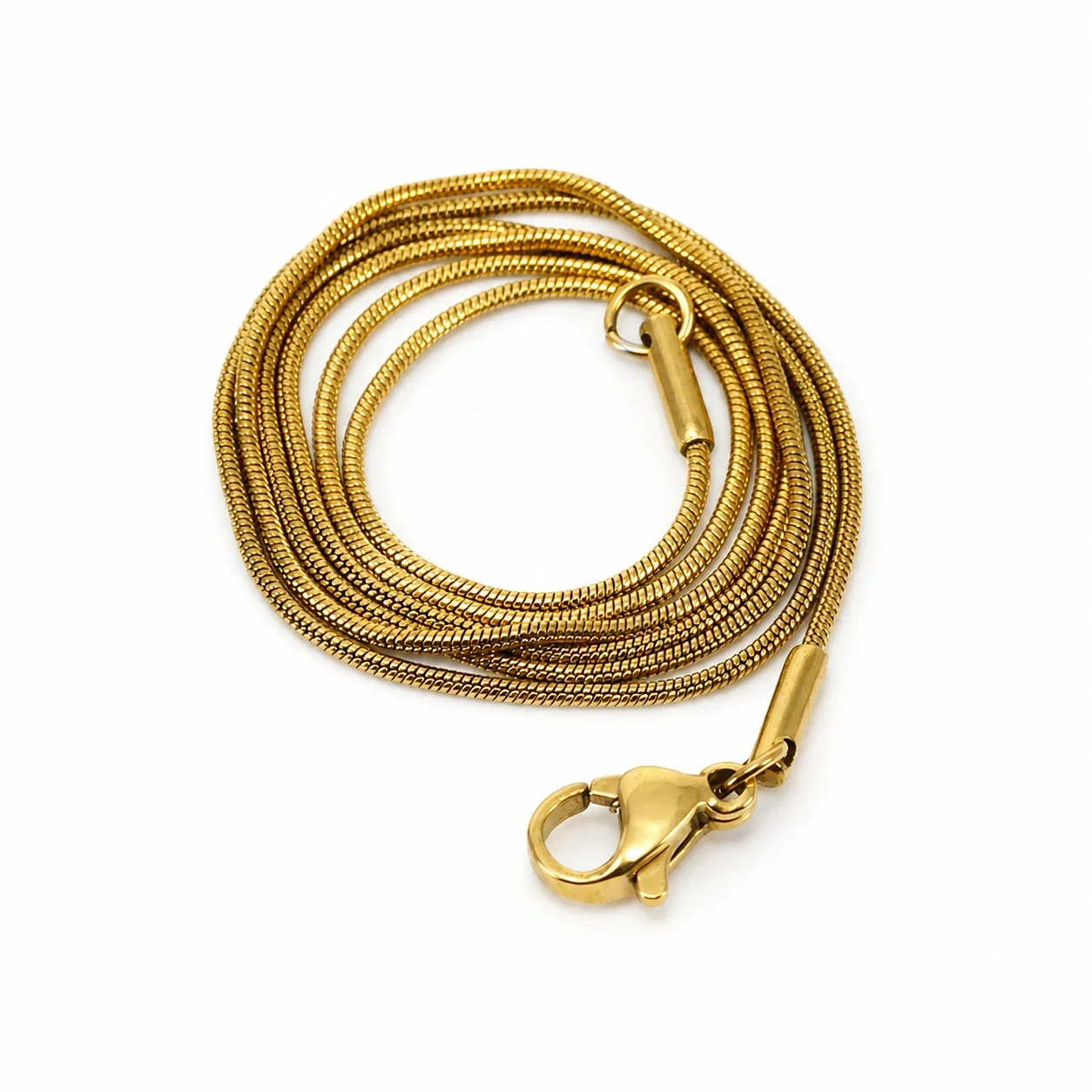 Sleek 18K Gold-Plated Snake Chain Necklace - Gold Snake