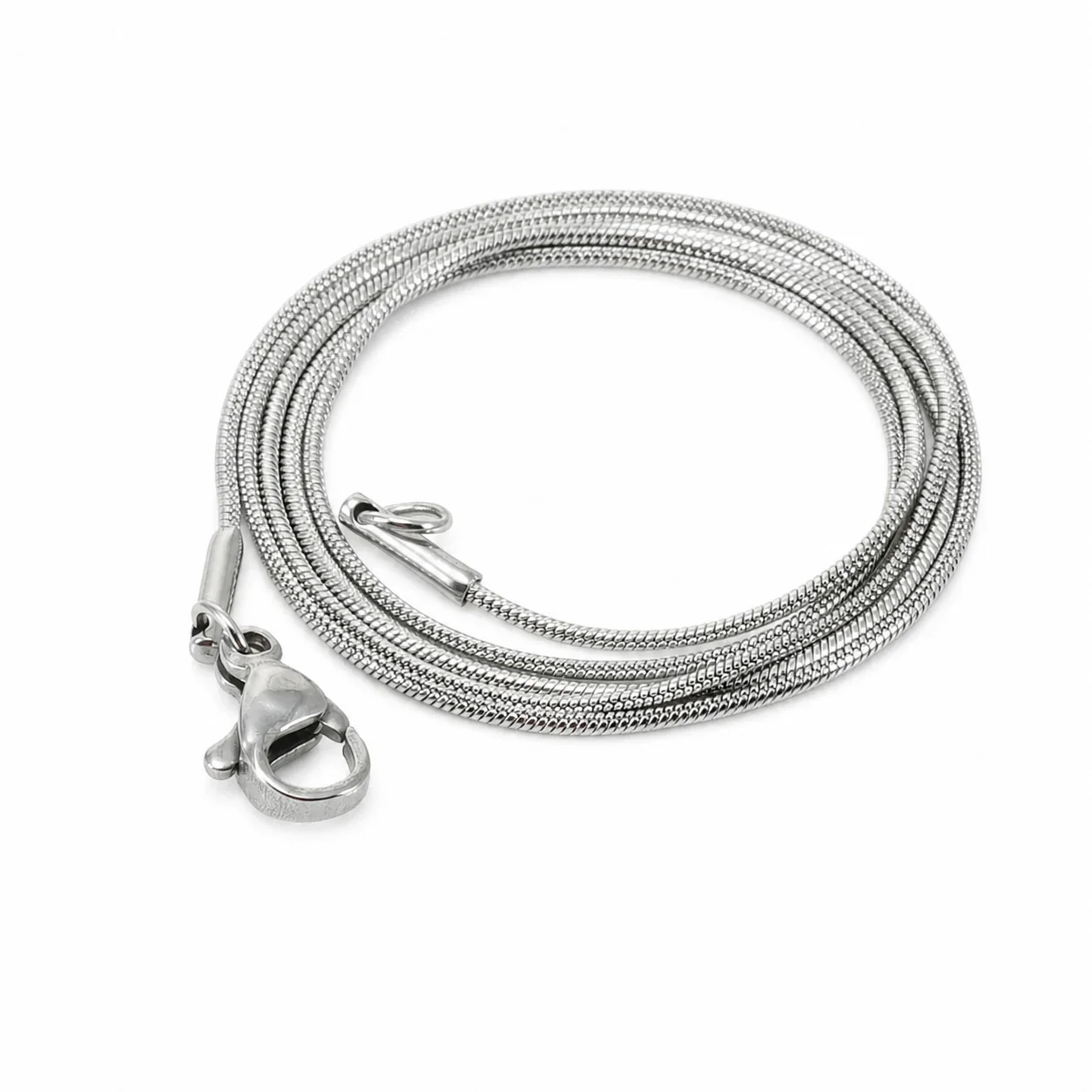 Sleek 18K Gold-Plated Snake Chain Necklace - Silver Snake