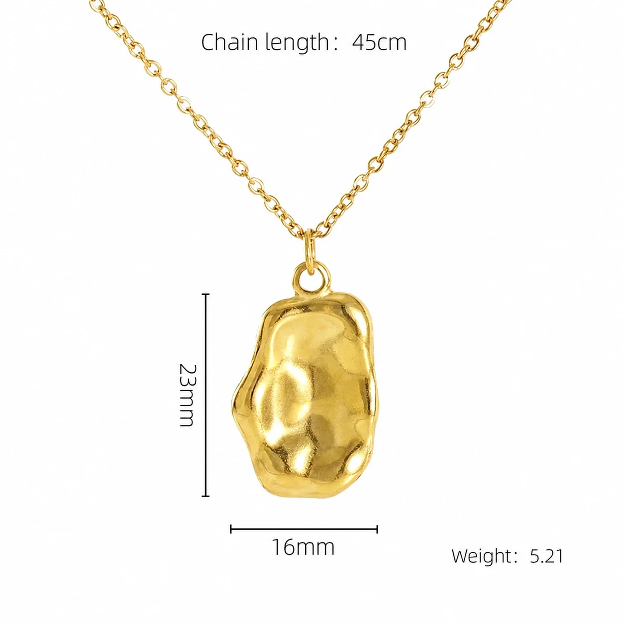 Botanical 18K Gold-Plated Shell Rose Pendant Necklace - Gold Shell