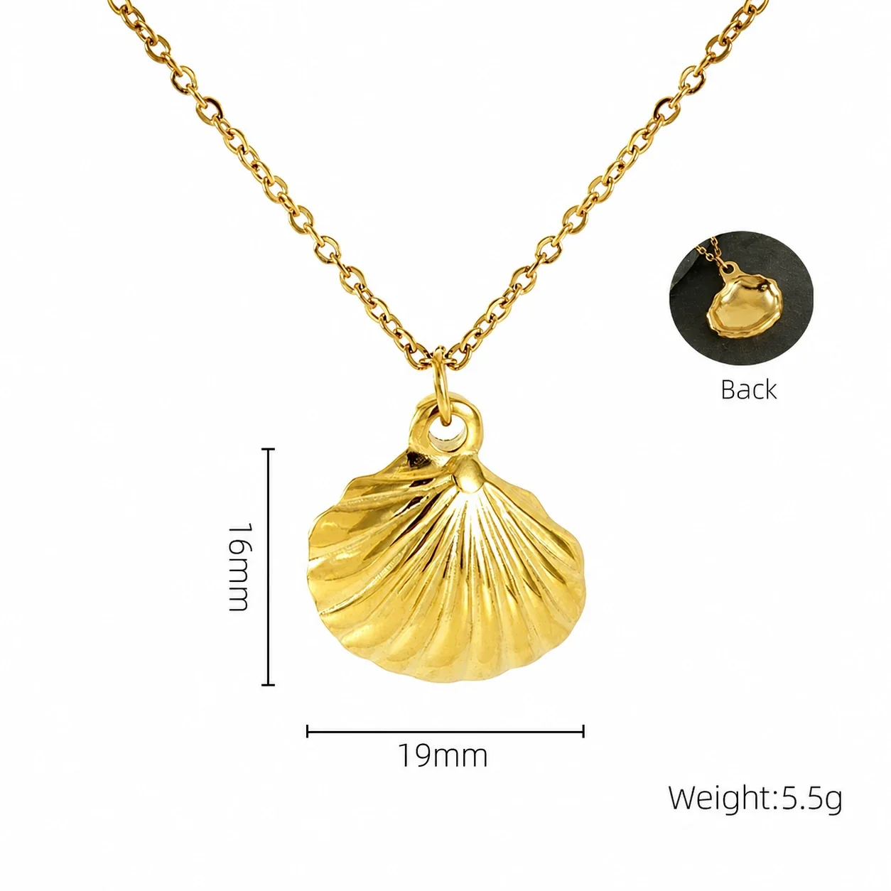 Botanical 18K Gold-Plated Shell Rose Pendant Necklace - Gold Rose