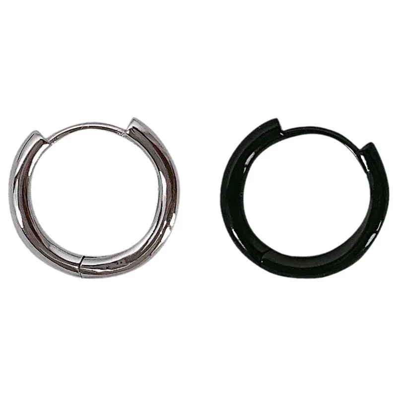 Sleek Stainless Steel U-Hinge Single Hoop Earring