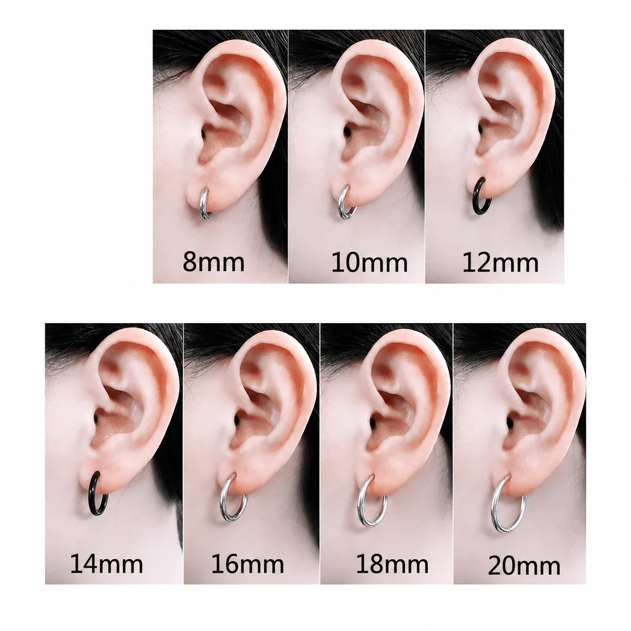 Sleek Stainless Steel U-Hinge Single Hoop Earring
