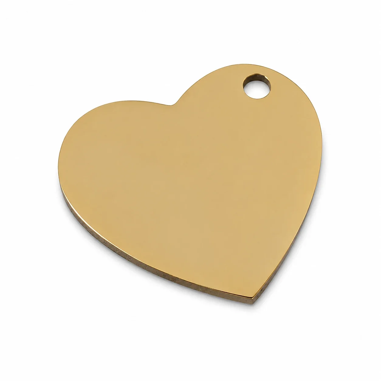 Pendant with Blank Asymmetric Heart, Stainless Steel