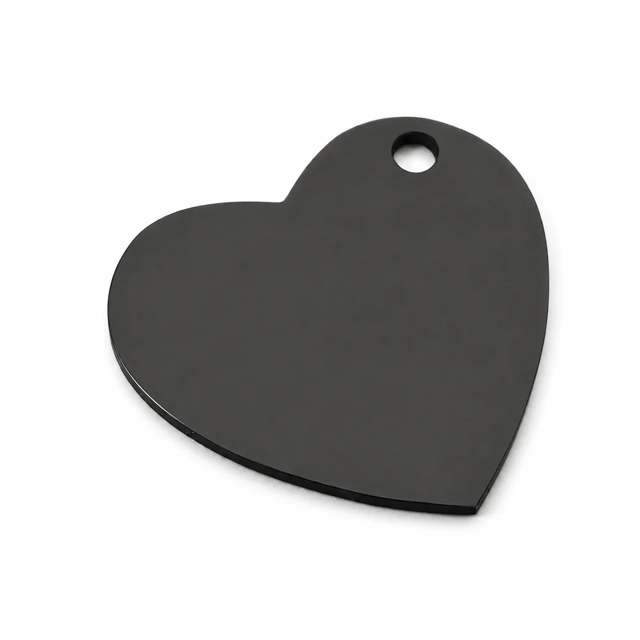 Pendant with Blank Asymmetric Heart, Stainless Steel