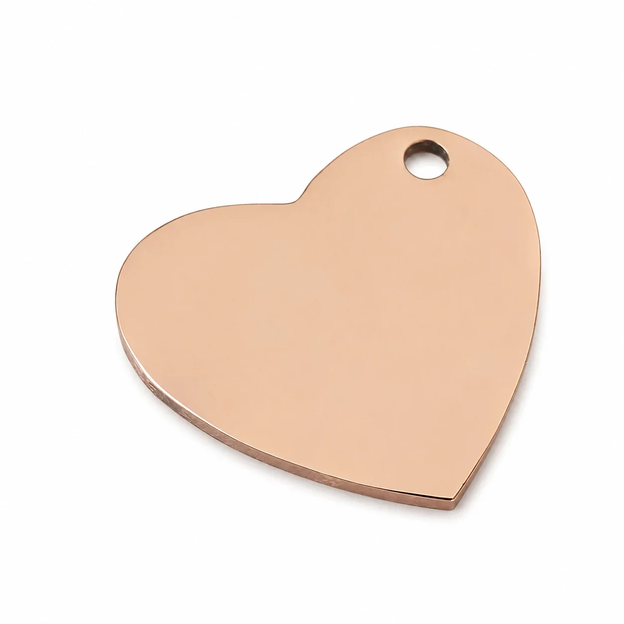 Pendant with Blank Asymmetric Heart, Stainless Steel