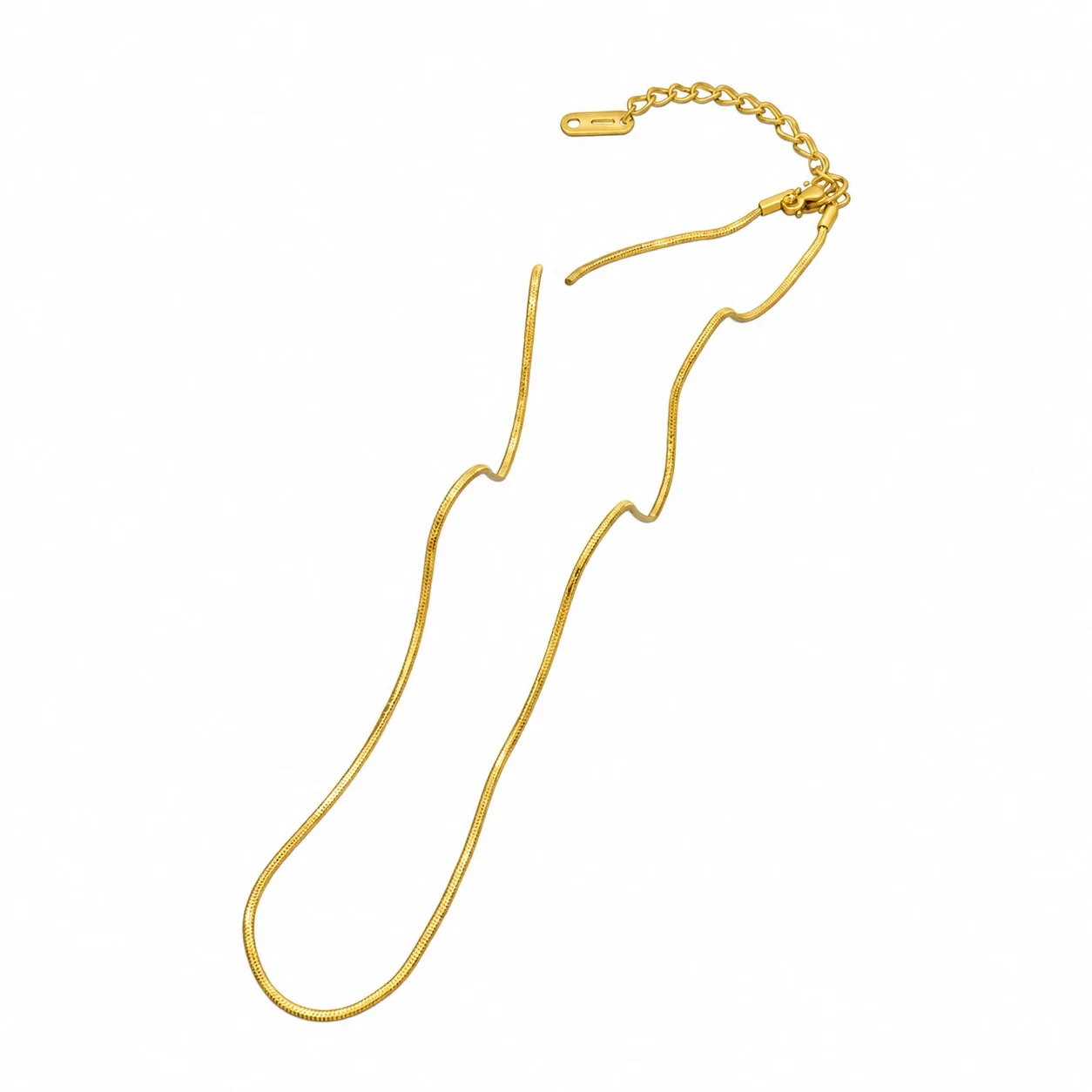Foto del producto: Collar de cadena serpiente con extensión, acero inoxidable