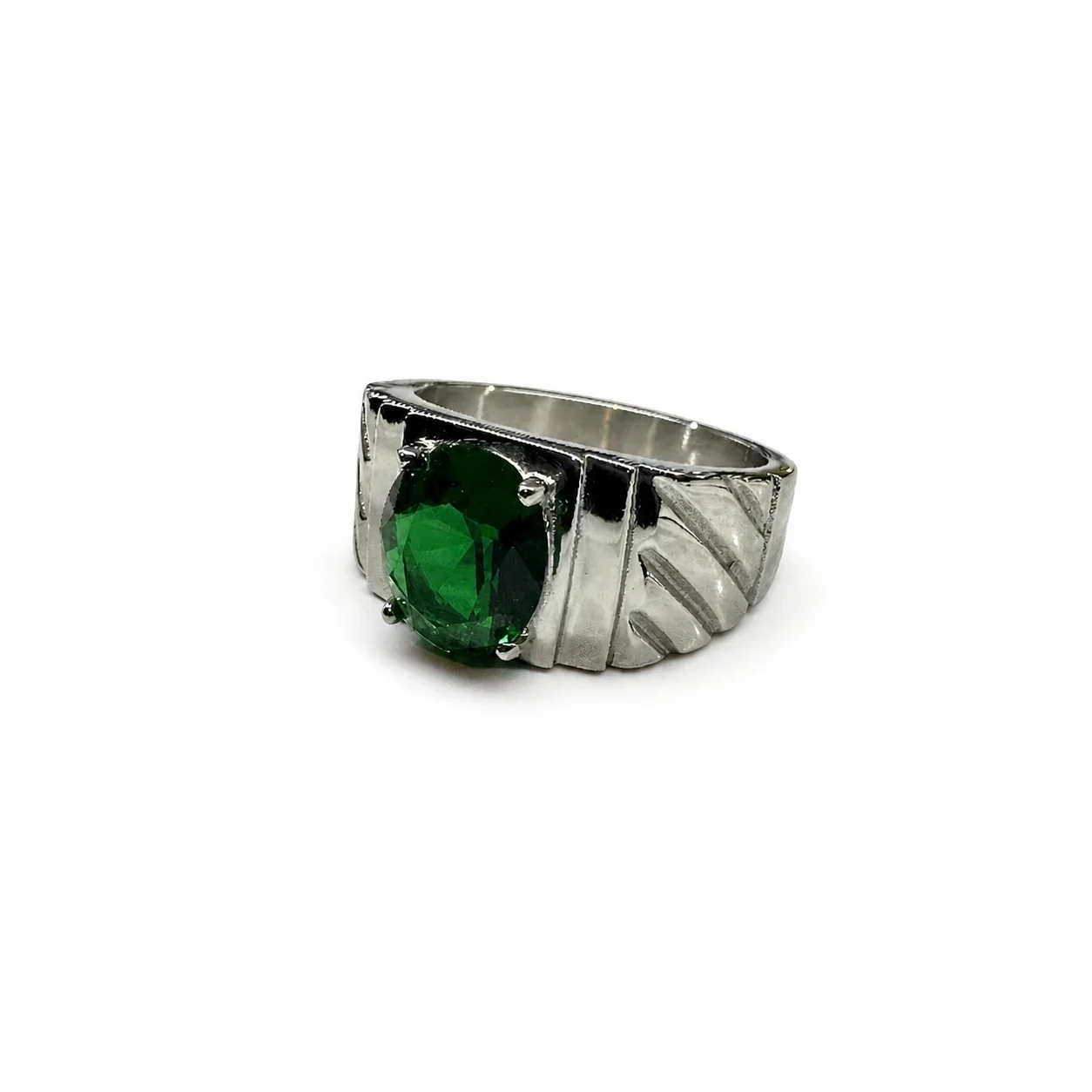 Bold 316 Stainless Steel Oval Stone Signet Ring