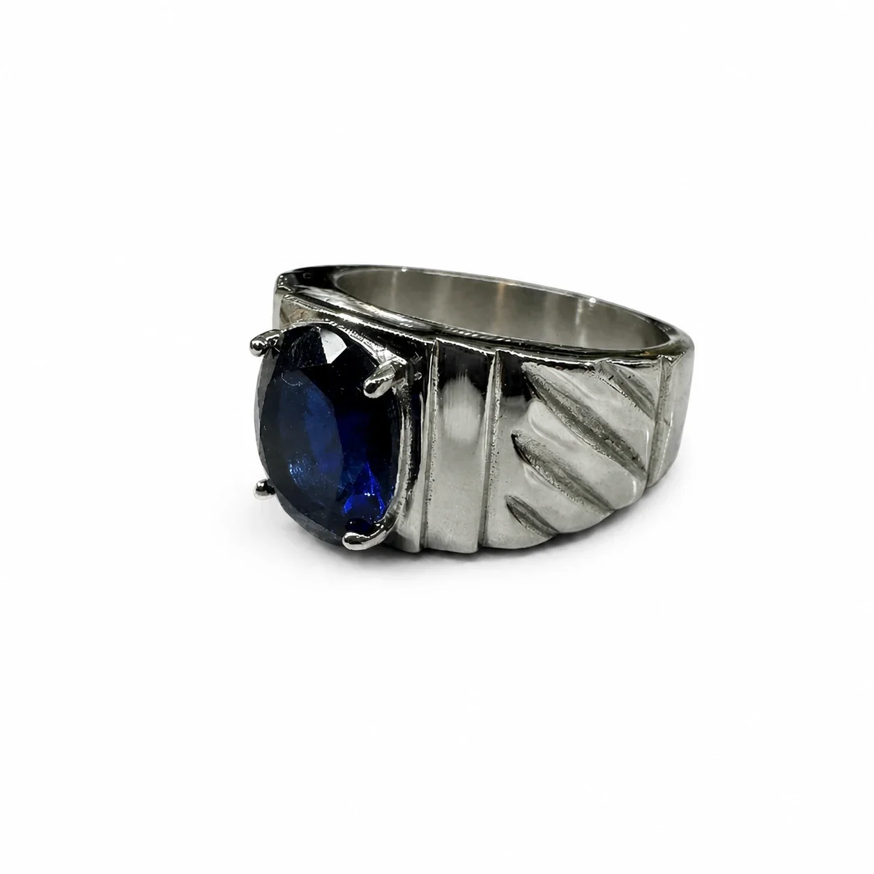 Bold 316 Stainless Steel Oval Stone Signet Ring