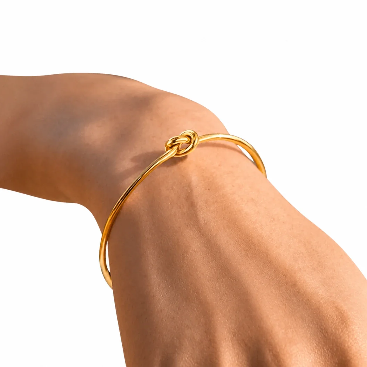 Cuff Bracelet Knot Open Wire Ball Ends 316 Stainless Steel PVD