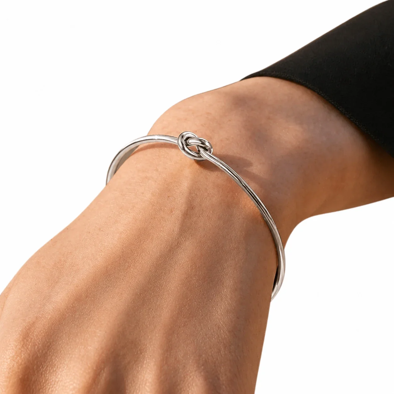 Cuff Bracelet Knot Open Wire Ball Ends 316 Stainless Steel PVD