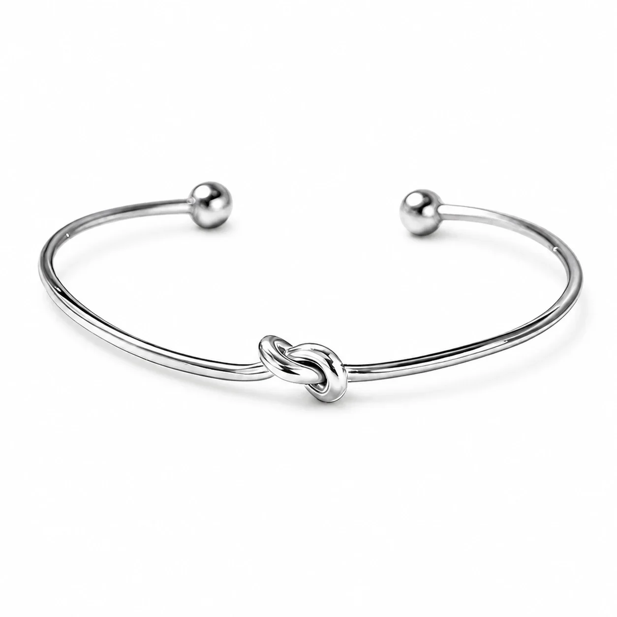 Cuff Bracelet Knot Open Wire Ball Ends 316 Stainless Steel PVD